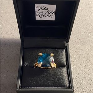 David Yurman Blue Topaz Chatelaine Ring
